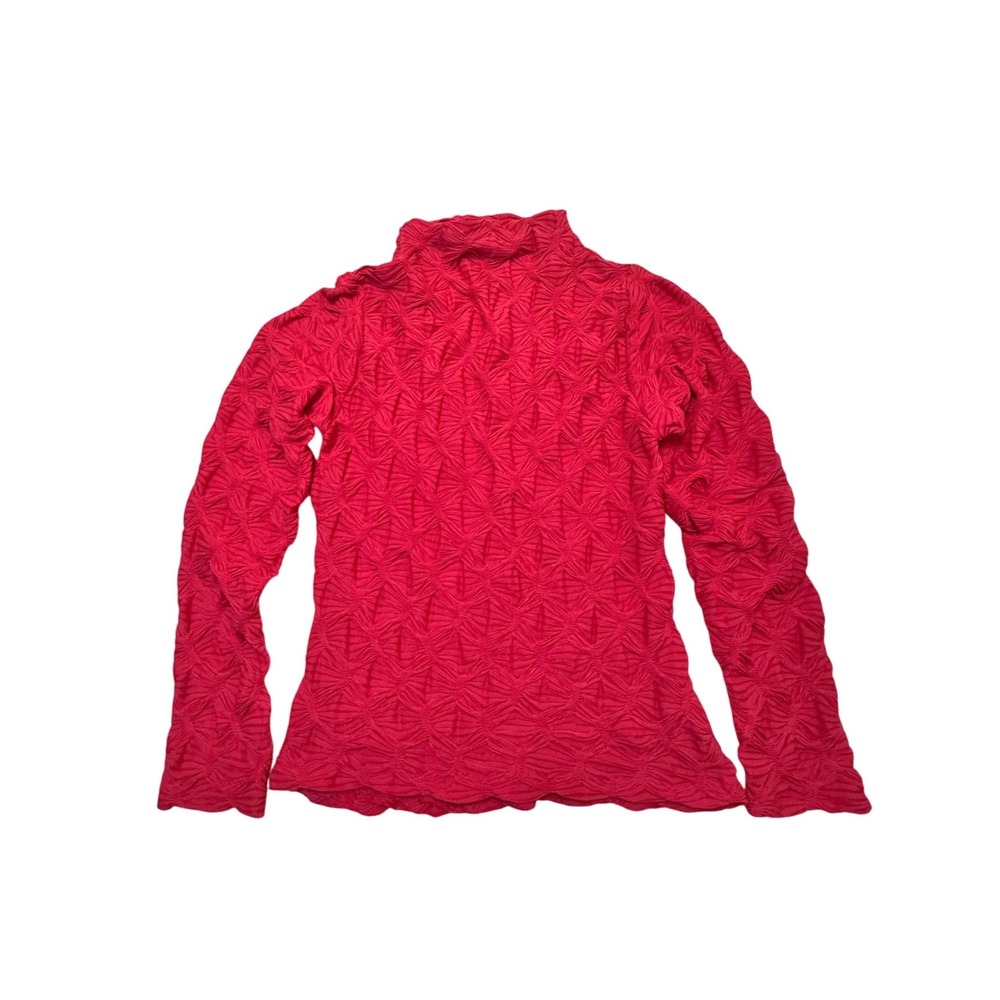 Maeve Anthropologie Hot Pink Textured Stretch‎ Top Medium Whimsical Retro Artsy